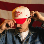 THE COWBOY CLASSIC SNAPBACK - CREAM/RED