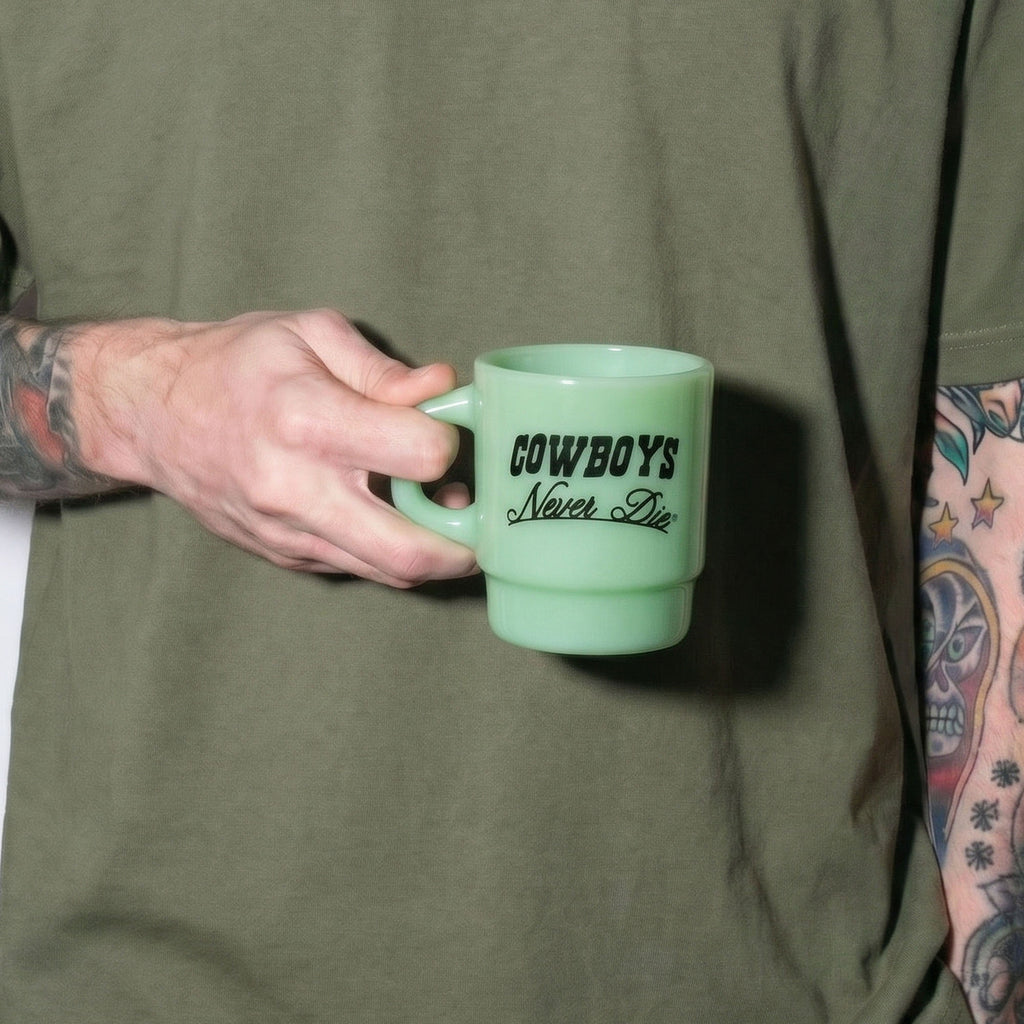 COWBOY GLASS MUG - DUST PINE