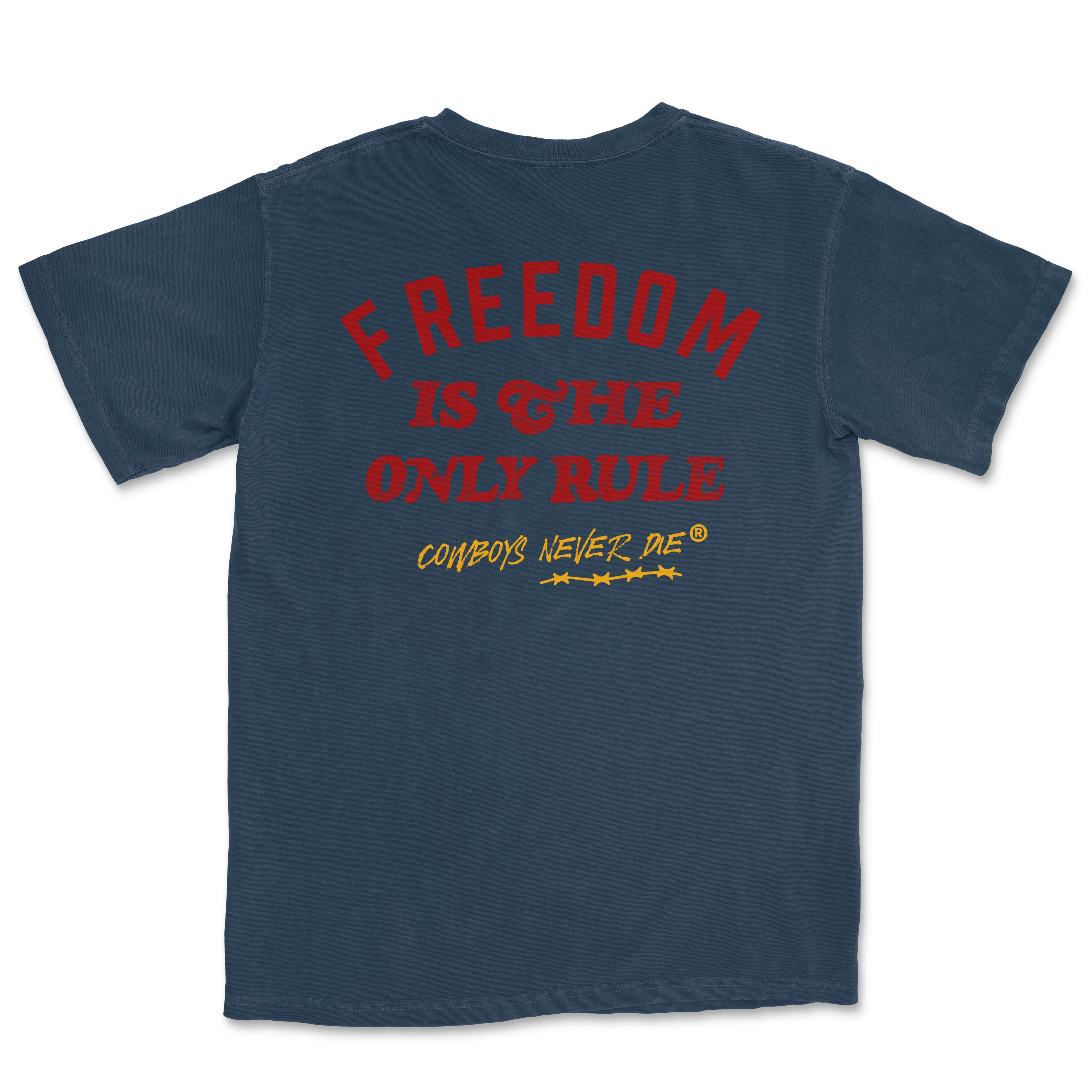 The FREEDOM RULES TEE (DUST NAVY)